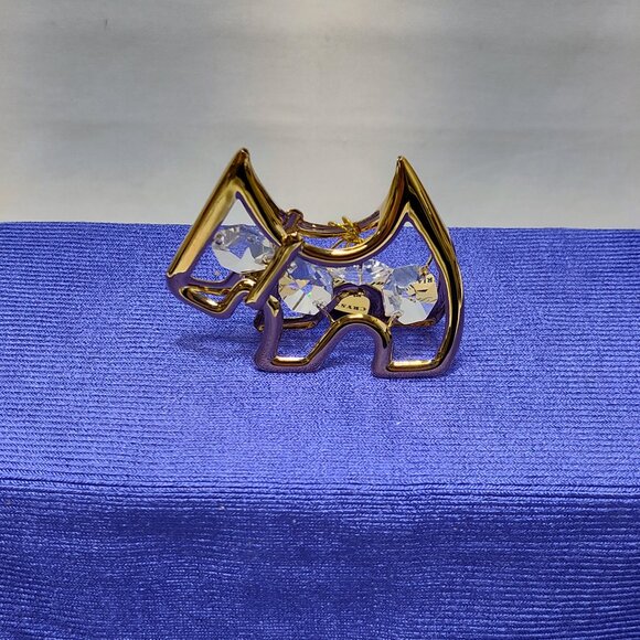Crystal Delight 24K Gold Plated Terrier Dog Suncatcher Austrian Crystal 1995 VTG - Picture 3 of 5